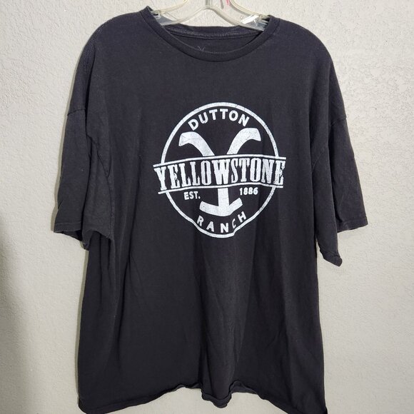 Yellowstone Dutton Ranch Black Graphic Tee Size XL 100% Cotton Mens Casual Shirt - Picture 2 of 10